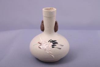 Miniature Vase with Crane and Flies