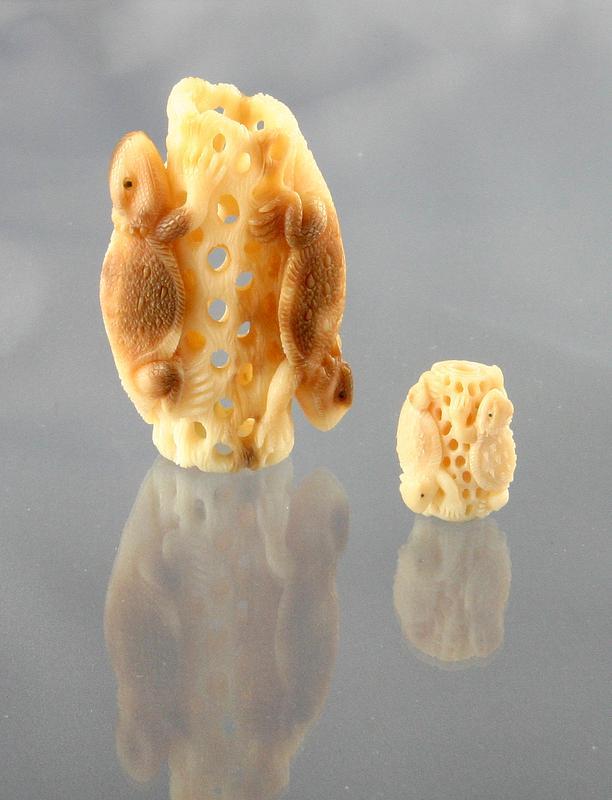 Netsuke & Ojime with Lizards