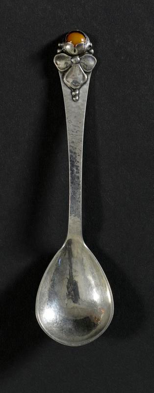 Hand Wrought Silver Spoon with Inset Cabochon