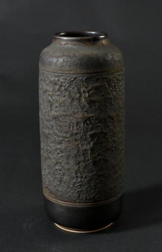 Tall black Kamloops series porcelain vase