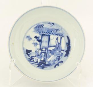 Dish with Lady in Pavillion and Small Boy Motif