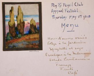 Illustrated Menu: Pen & Pencil Club/Annual Festival
