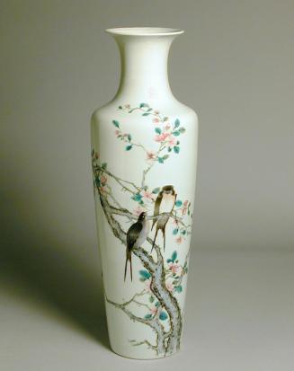 Tall Vase with Bird Design