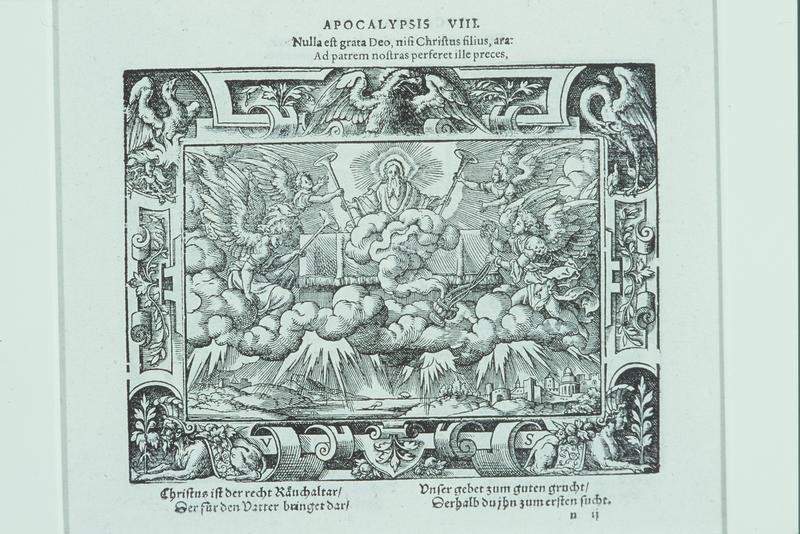 Two Illustrations to the Book of Revelations: Recto: God the Father Gives the Trumpets to the Angels. Verso: Seven Angels with Trumpets