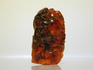 Amber Chop with Coiled Dragon Design